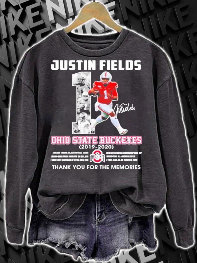 Justin Fields Ohio State Buckeyes 2019-2020 signature shirt