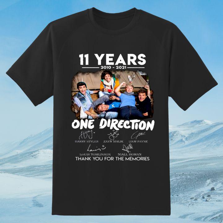 One Direction 11 Years 2010-2021 Signatures Thank You For The Memories Harry Styles Shirt