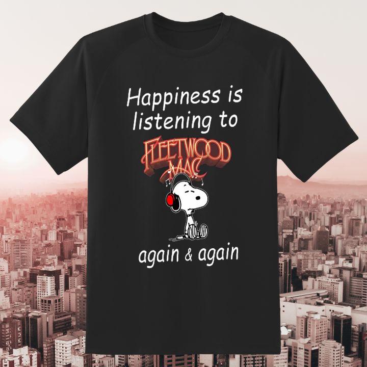 Official Snoopy Happiness Is Listening To Fleetwood Mac Again And Again T-Shirt