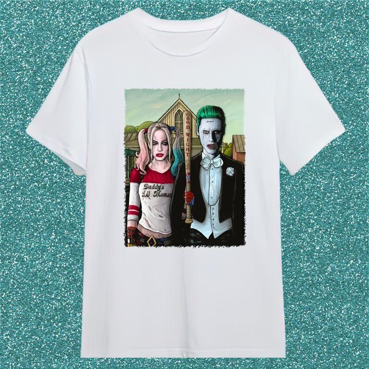 Premium Harley Quinn And Joker American Gothic Shirt