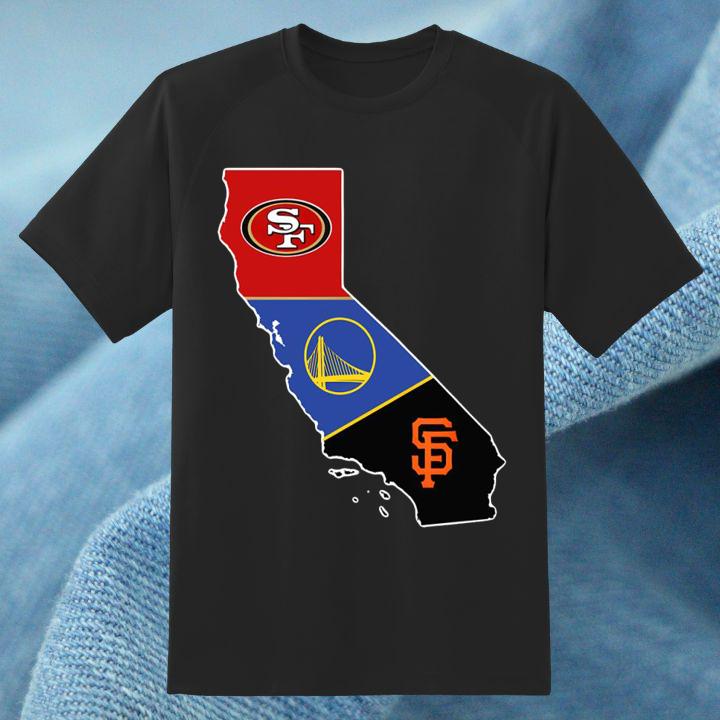 Official California State San Francisco 49Ers Golden State Warriors Giants Logo Shirt