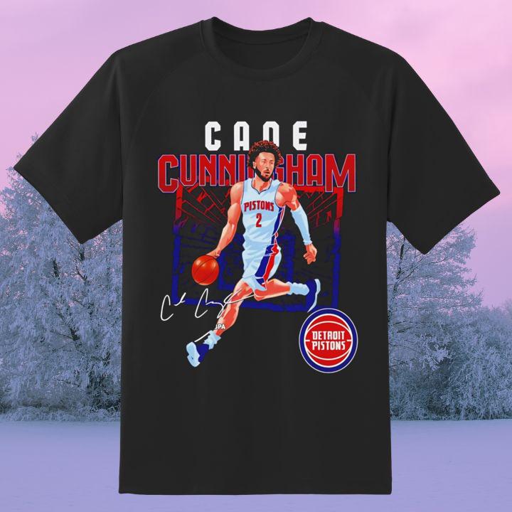 Personalized Cade Cunningham 2 Detroit Pistons Basketball Autograph T-Shirt