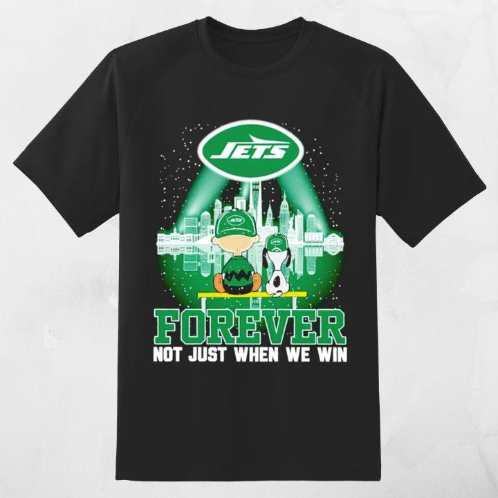 Personalized New York Jets Snoopy Charlie Brown Forever Not Just When We Win T-Shirt