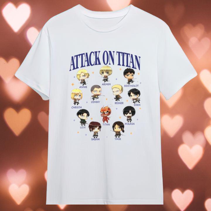 All Characters Chibi Attack On Titan T-Shirt