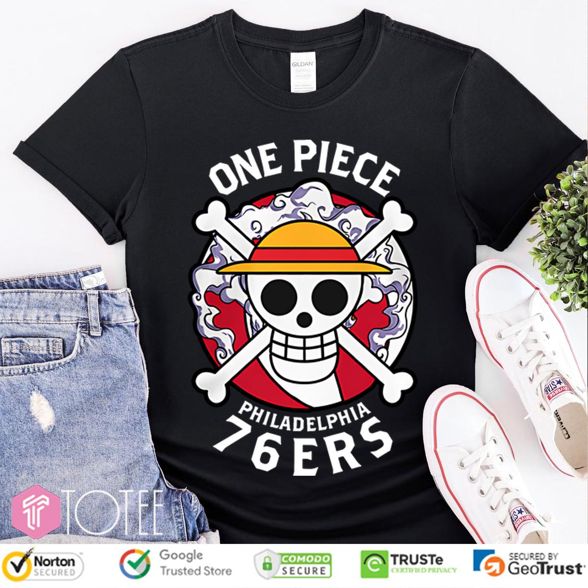 Philadelphia 76ers X One Piece Luffy Gear 5 Logo T-Shirt