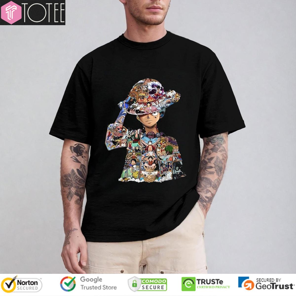 All Characters Inside Monkey D Luffy One Piece Luffy Anime T-Shirt