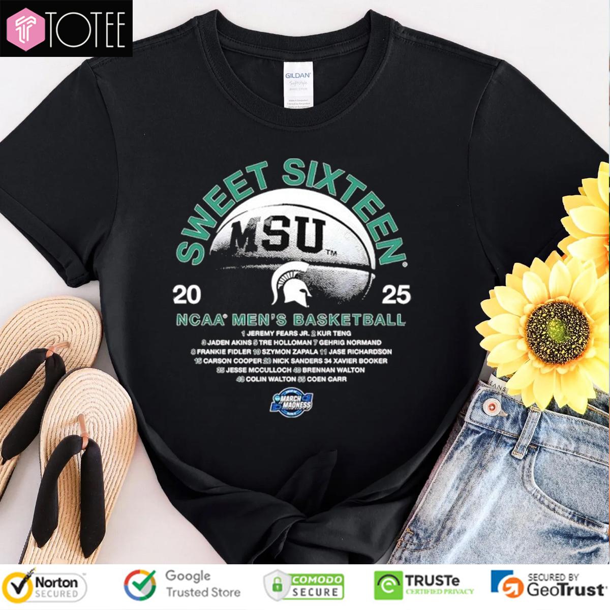 Michigan State Spartans Sweet Sixteen 2025 NCAA Men's Basketball Championship Shirt