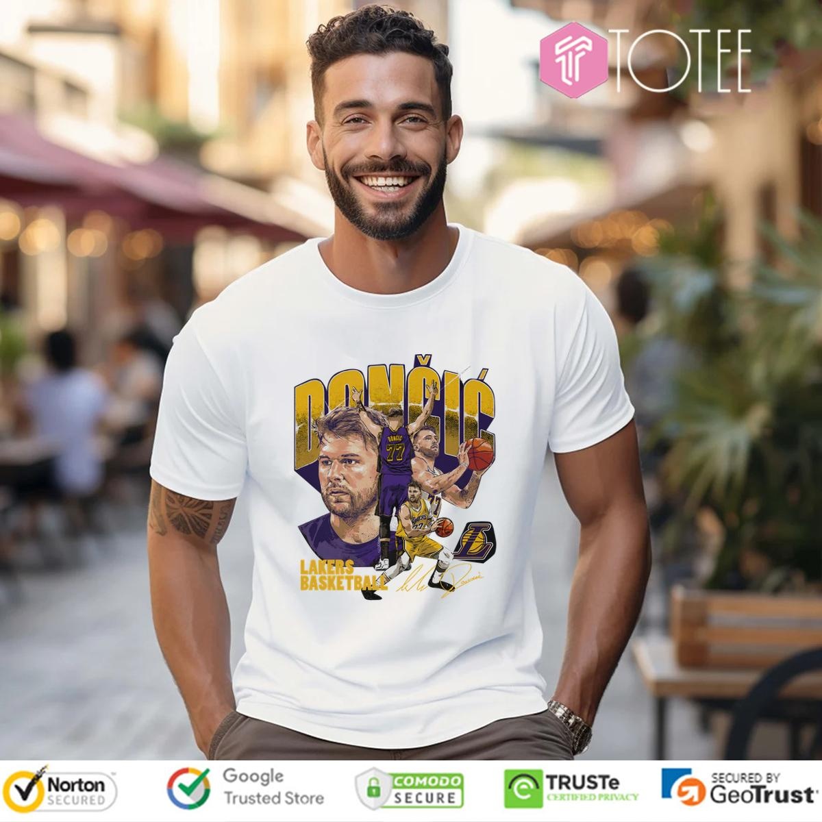 Luka Doncic Picture Collage Los Angeles Lakers Signature T-shirt
