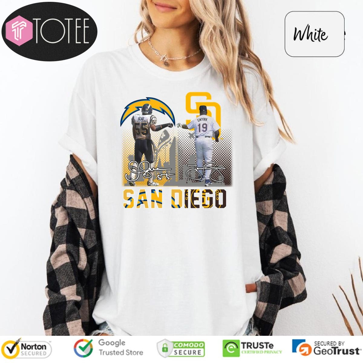 San Diego Junior Seau Tony Gwynn Signatures Shirt T-Shirtat Jennifer Elder T-shirt